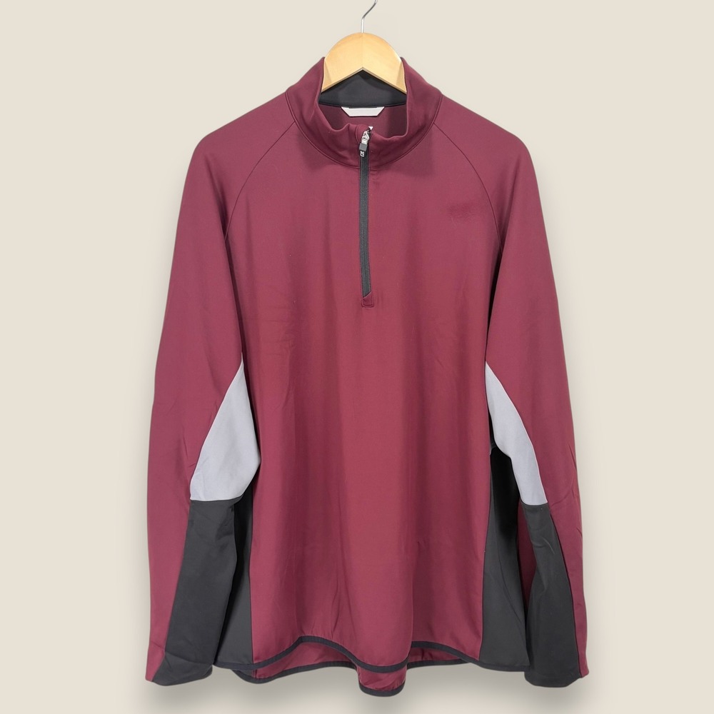 Conestoga Cutter & Buck Quarter Zip Pullover Men XXL Maroon Golf Performance